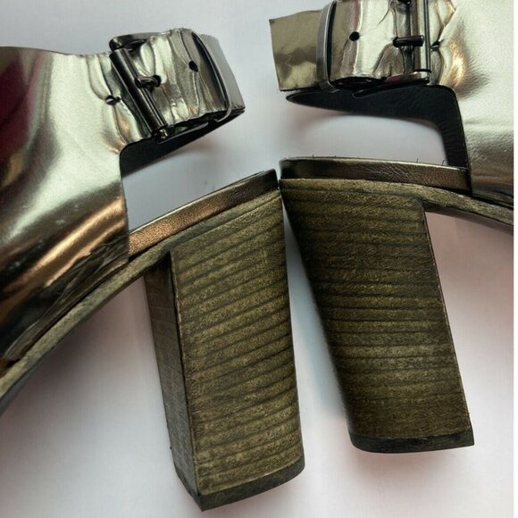 Brand new LEMARE Leather Slingback Sandals US 9.5 Metallic Made in Italy - Picture 5 of 5